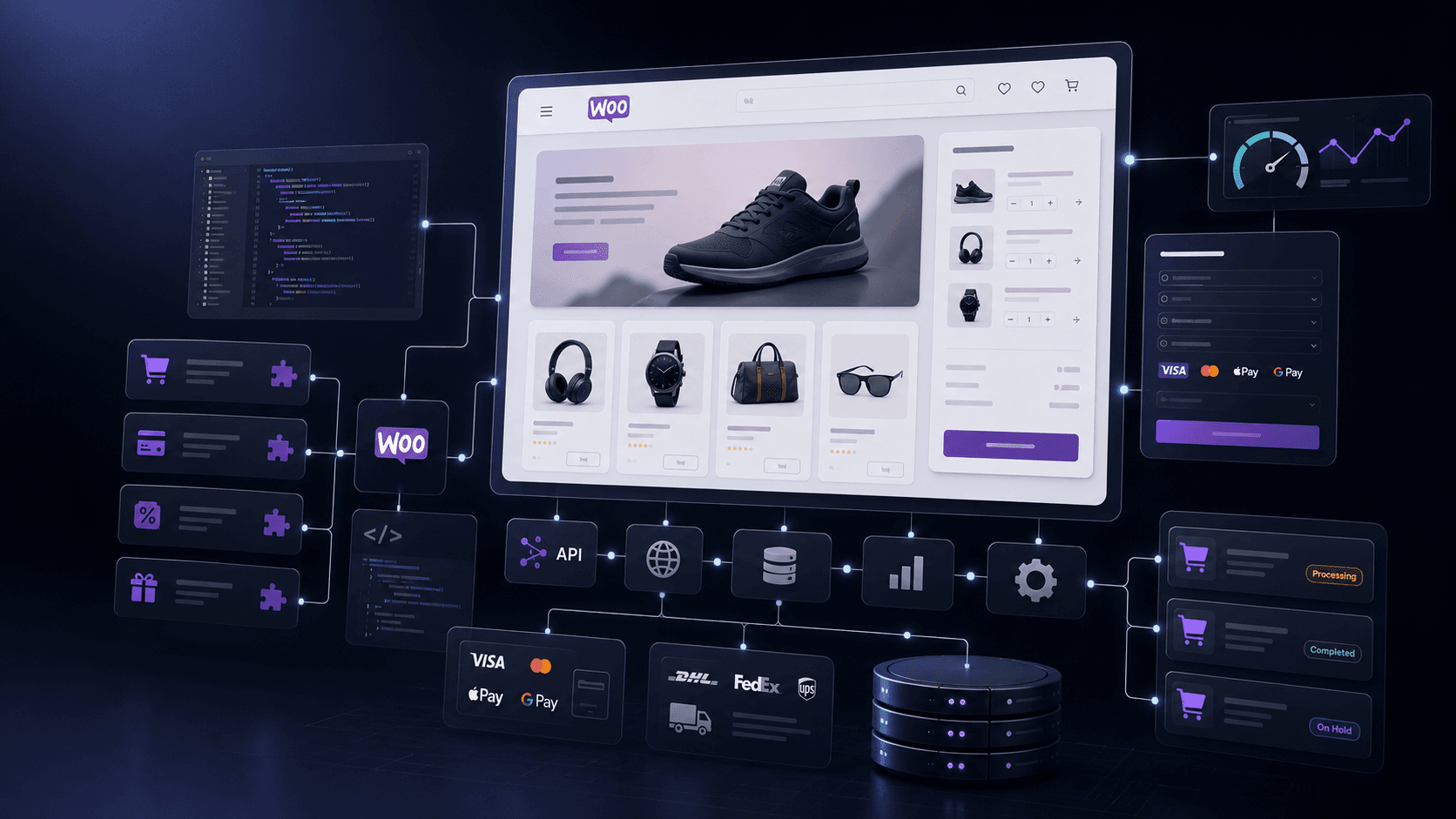 WooCommerce development for custom ecommerce stores, plugins and integrations